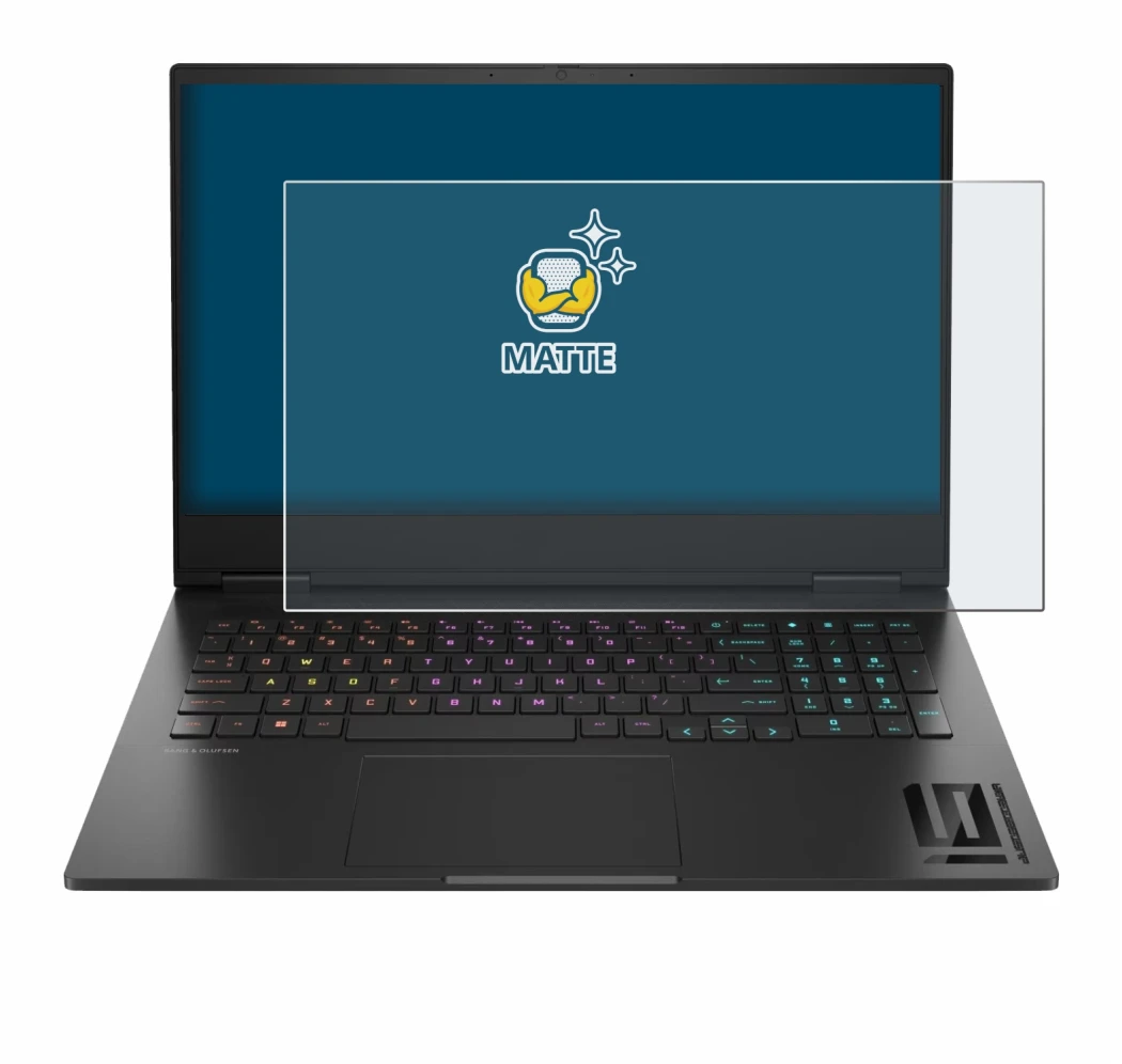 Image de l'appareil HP Omen 16 2024 avec une grande variété de protections d'écran.