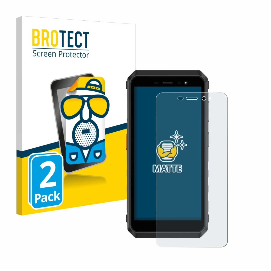 Face avant d’un emballage produit avec le logo de la marque BROTECT. À côté, l’appareil Ulefone Power Armor X11 Pro est représ
