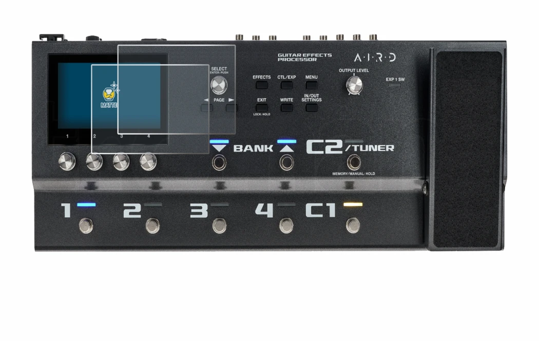 Image de l'appareil Boss GX-100 avec une grande variété de protections d'écran.