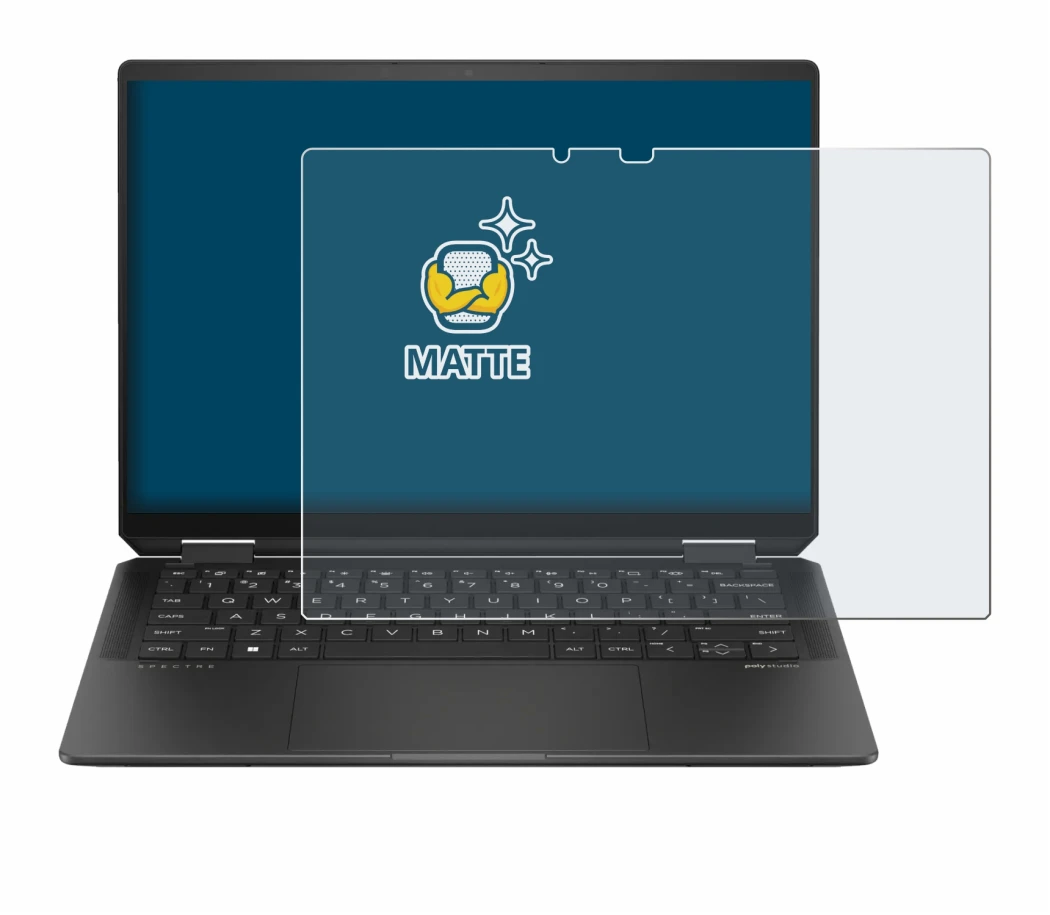 Image de l'appareil HP Spectre x360 (14-e) 2024 avec une grande variété de protections d'écran.