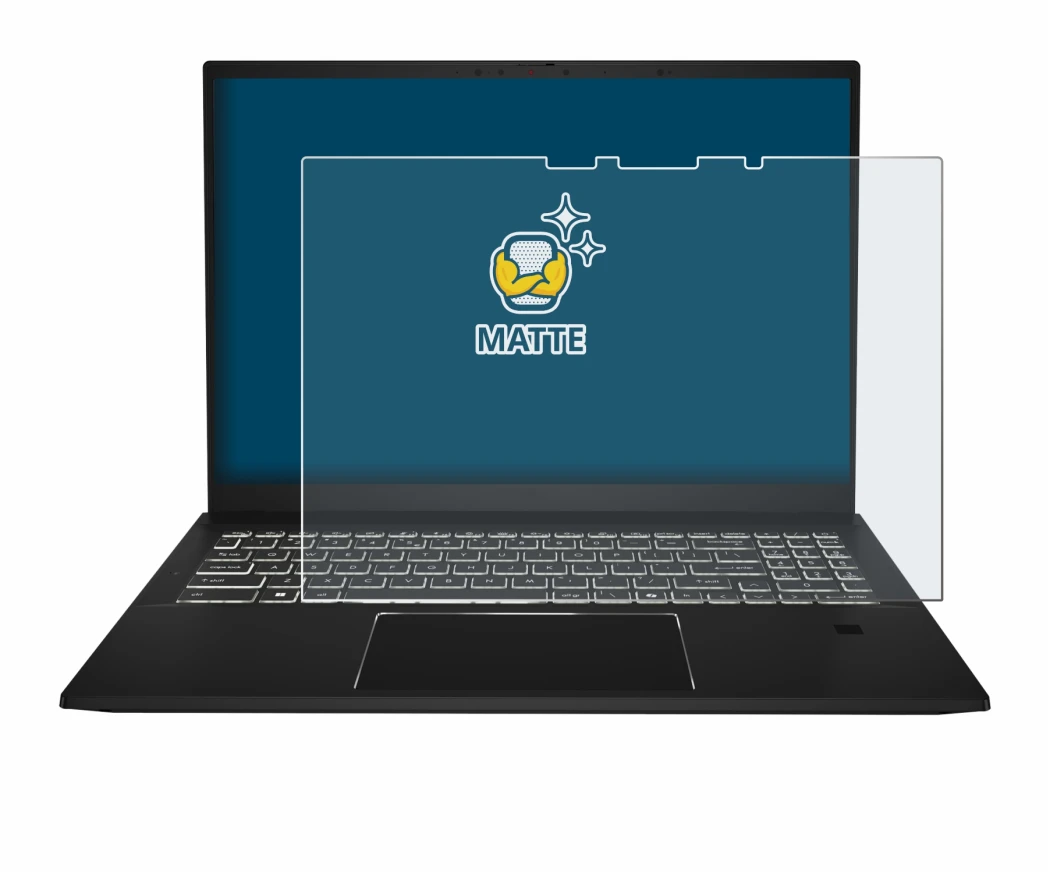 Image de l'appareil MSI Summit E16 AI Studio avec une grande variété de protections d'écran.