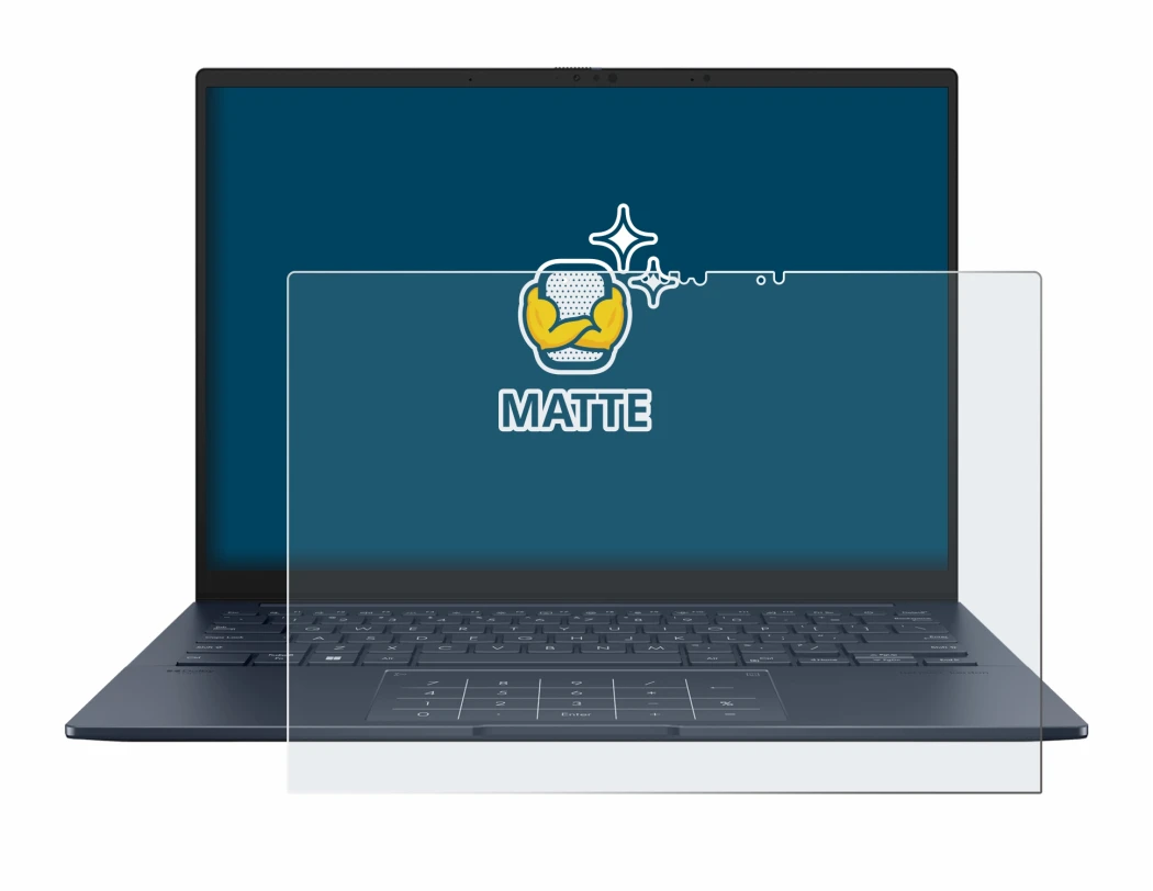 Image de l'appareil ASUS ZenBook 14 OLED UX3405 Touch avec une grande variété de protections d'écran.