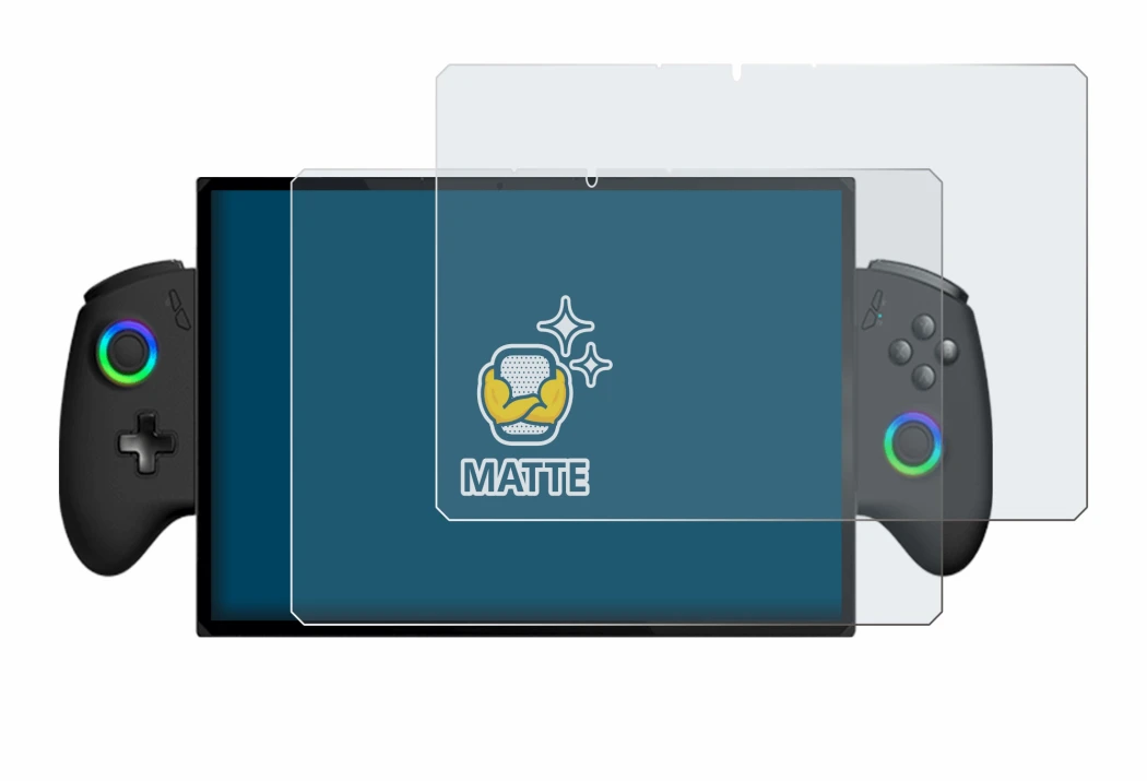 Image de l'appareil OneXPlayer X1 avec une grande variété de protections d'écran.