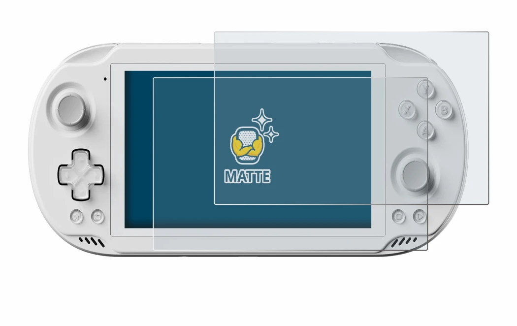 Image de l'appareil AYN Odin 2 Mini avec une grande variété de protections d'écran.