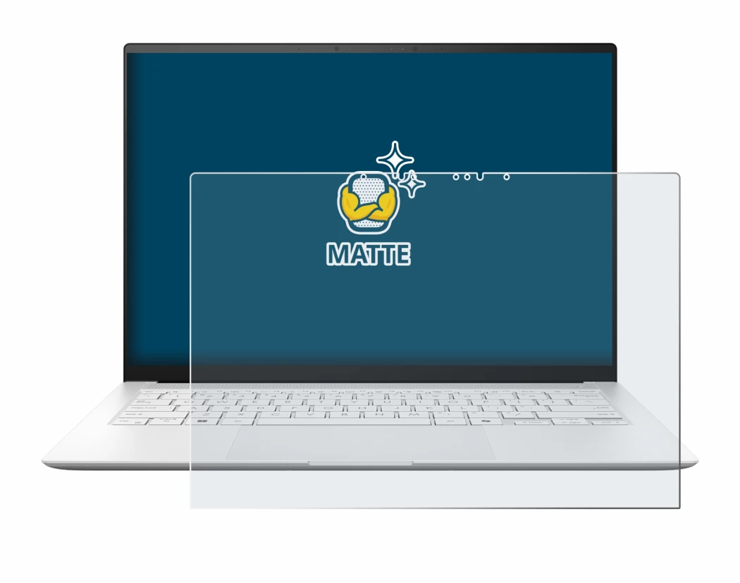 Image de l'appareil ASUS ZenBook S 14 UX5406 avec une grande variété de protections d'écran.