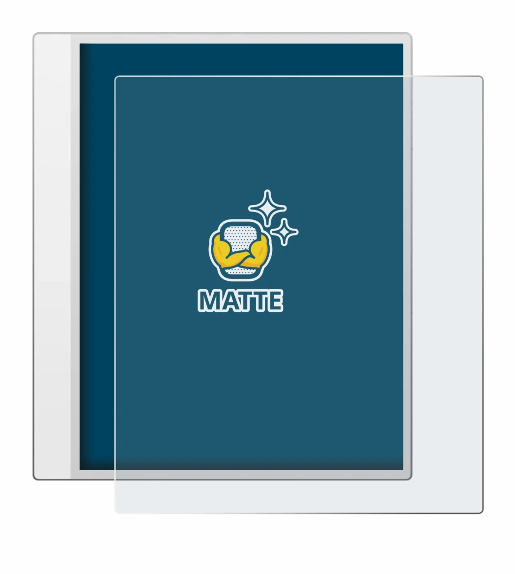 Image de l'appareil Boox Note Max avec une grande variété de protections d'écran.