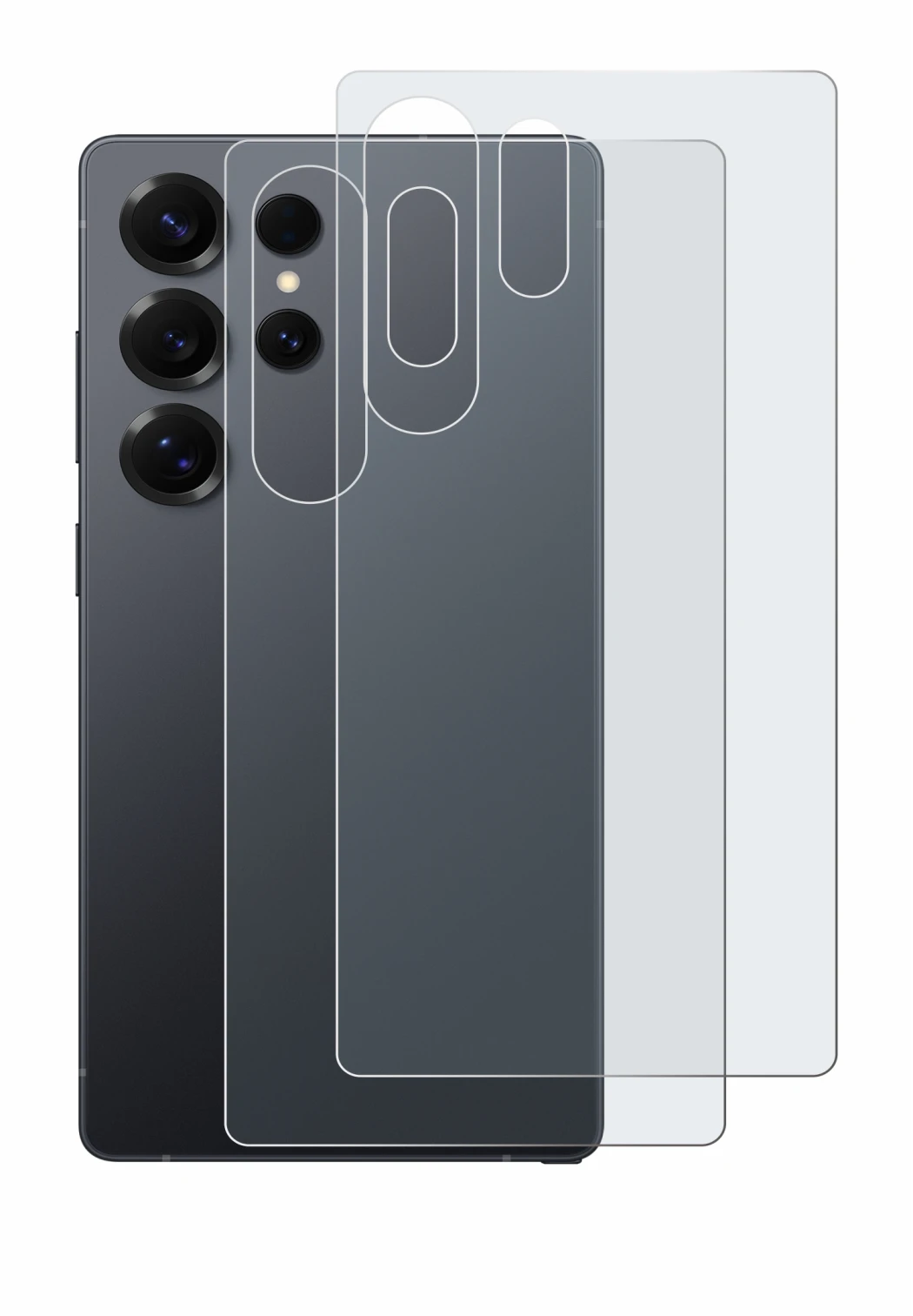 Image de l'appareil Samsung Galaxy S25 Ultra Enterprise Edition (Arrière) avec une grande variété de protections d'écran.