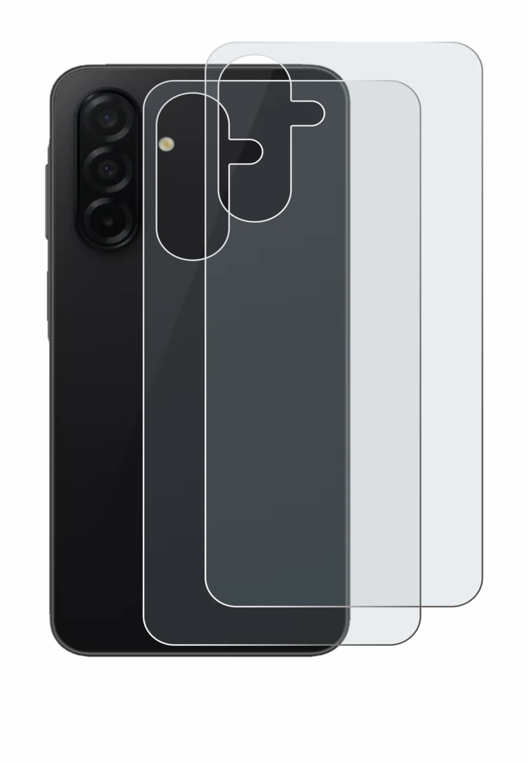 Image de l'appareil Samsung Galaxy A26 5G (Arrière) avec une grande variété de protections d'écran.