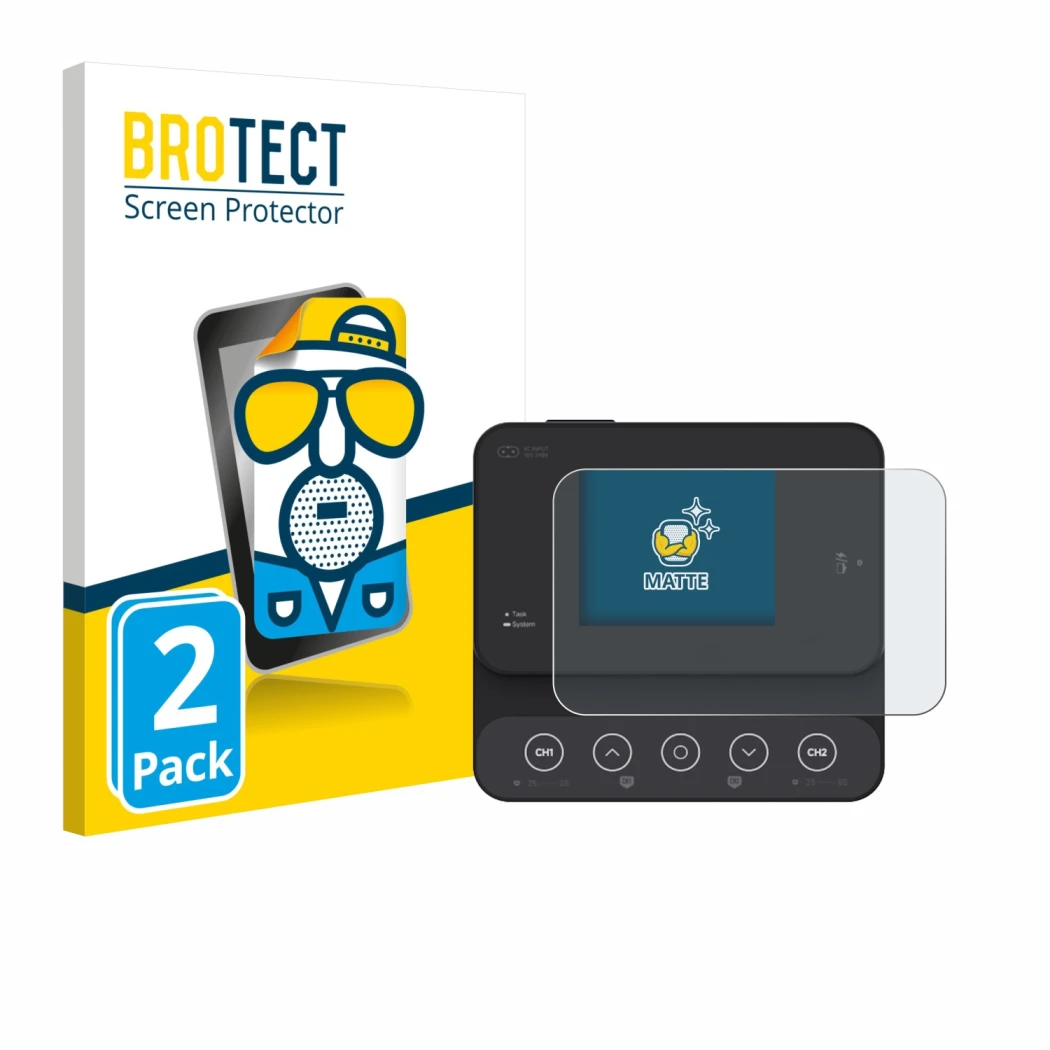 Face avant d’un emballage produit avec le logo de la marque BROTECT. À côté, l’appareil ISDT K2Zip est représenté avec la prot