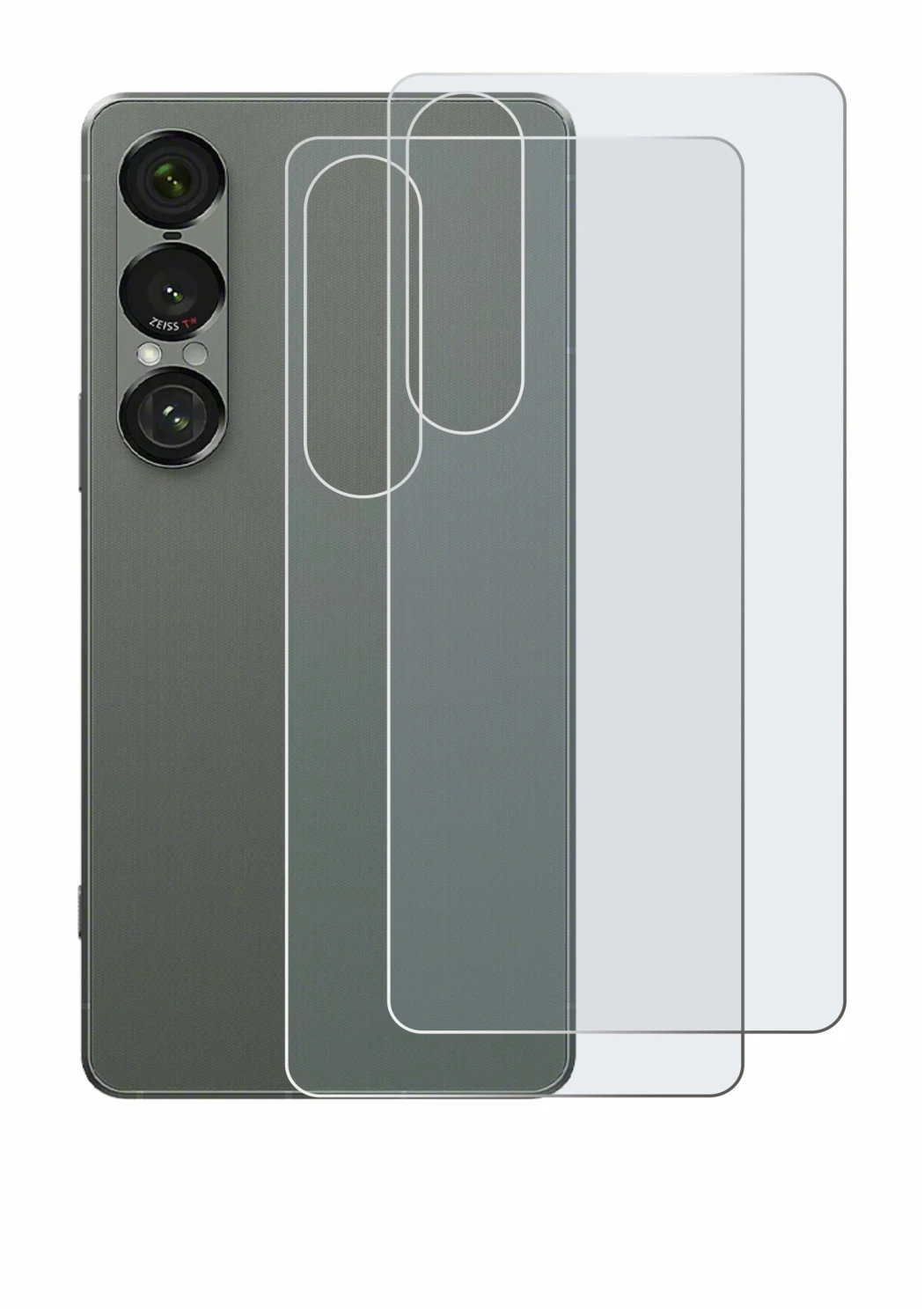 Image de l'appareil Sony Xperia 1 VII (Arrière) avec une grande variété de protections d'écran.