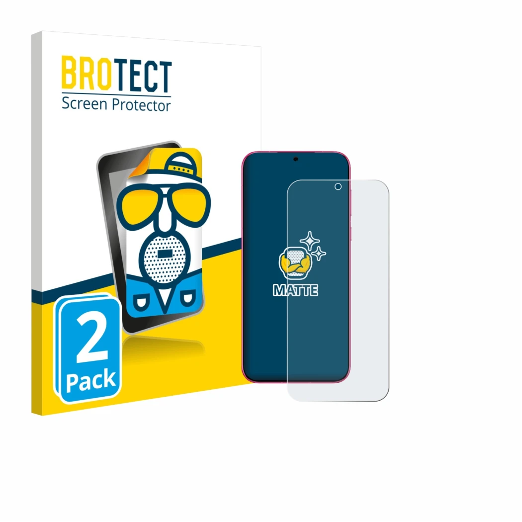 Face avant d’un emballage produit avec le logo de la marque BROTECT. À côté, l’appareil Huawei Pura 80 est représenté avec la 