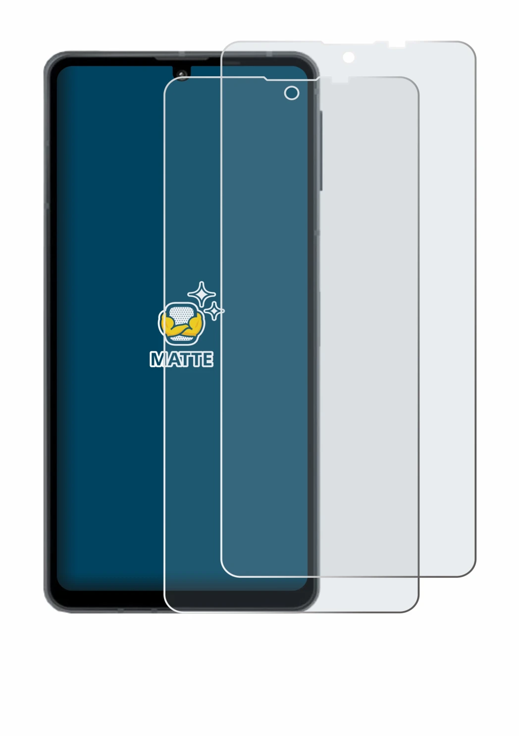 Image de l'appareil Sharp Aquos Sense 8 avec une grande variété de protections d'écran.