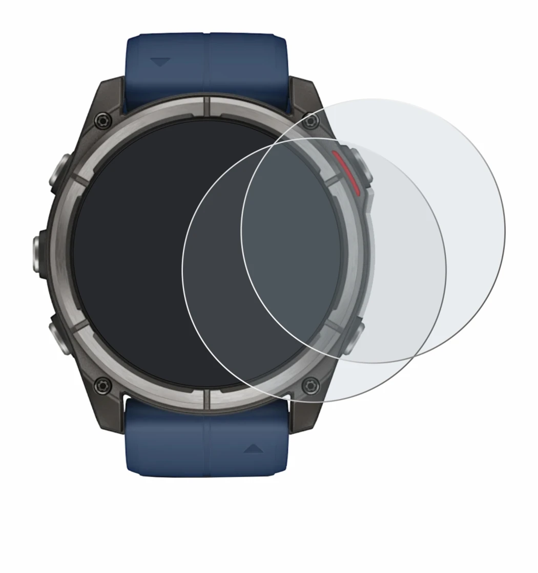 Image de l'appareil Garmin quatix 8 (51 mm) avec une grande variété de protections d'écran.