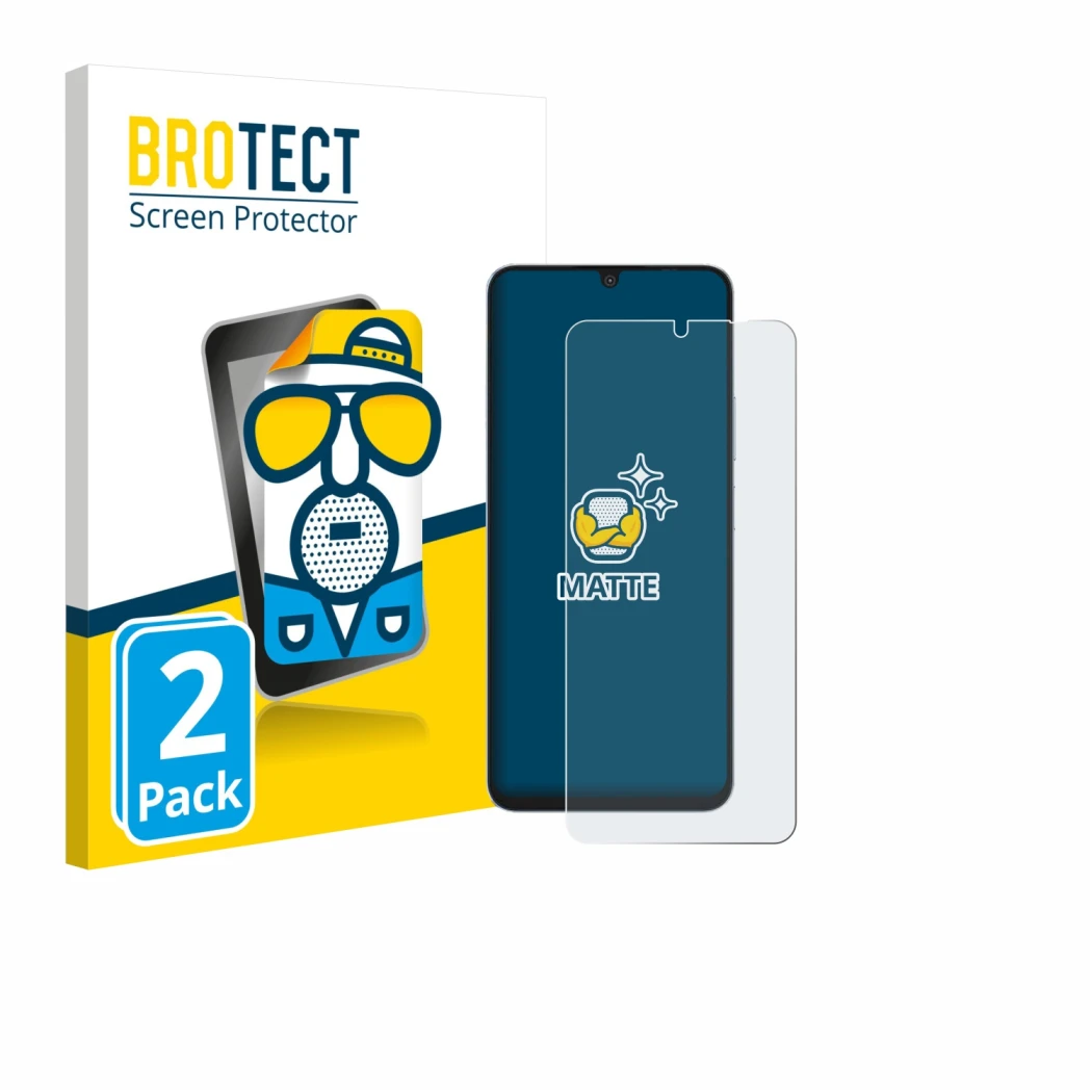 Face avant d’un emballage produit avec le logo de la marque BROTECT. À côté, l’appareil Blackview Shark 6 5G est représenté av