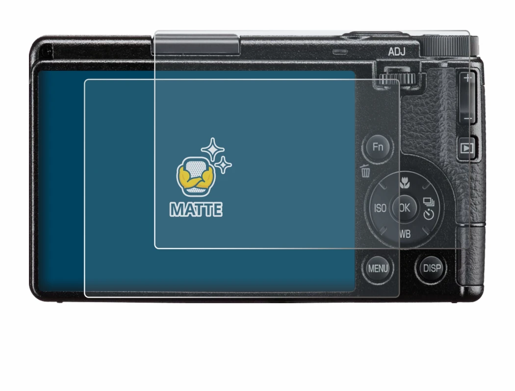 Image de l'appareil Ricoh GR IV 2025 avec une grande variété de protections d'écran.