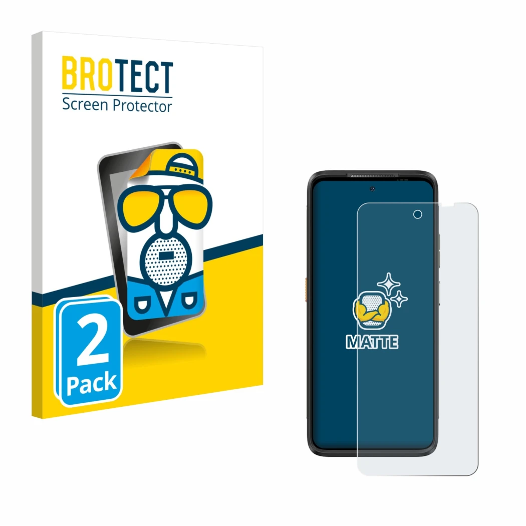 Face avant d’un emballage produit avec le logo de la marque BROTECT. À côté, l’appareil Ulefone Armor 23 Ultra est représenté