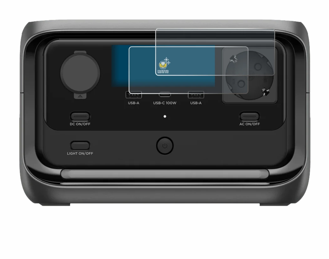 Image de l'appareil EcoFlow River 3 Plus avec une grande variété de protections d'écran.