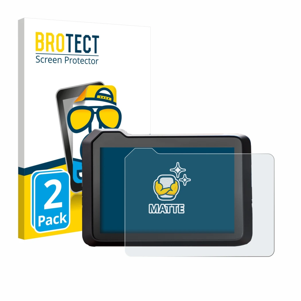 Face avant d’un emballage produit avec le logo de la marque BROTECT. À côté, l’appareil KTM 990 Duke 2024 est représenté avec 