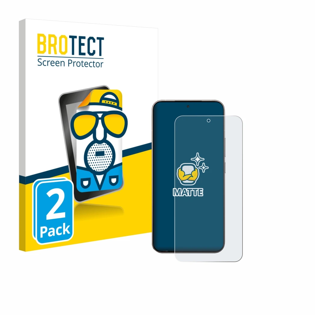 Face avant d’un emballage produit avec le logo de la marque BROTECT. À côté, l’appareil Xiaomi 15T Pro est représenté avec la 