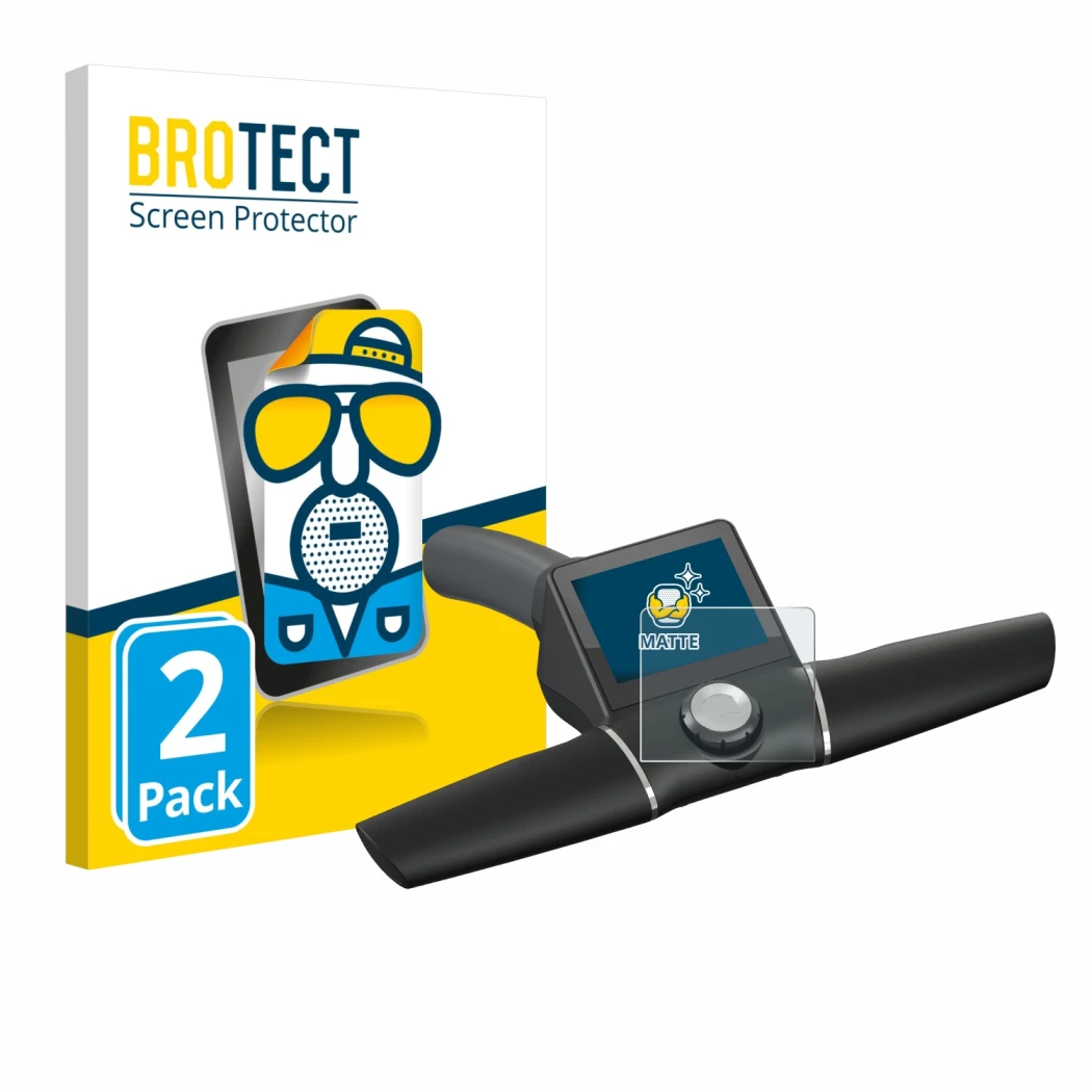 Face avant d’un emballage produit avec le logo de la marque BROTECT. À côté, l’appareil Motocaddy M7 GPS Remote est représenté