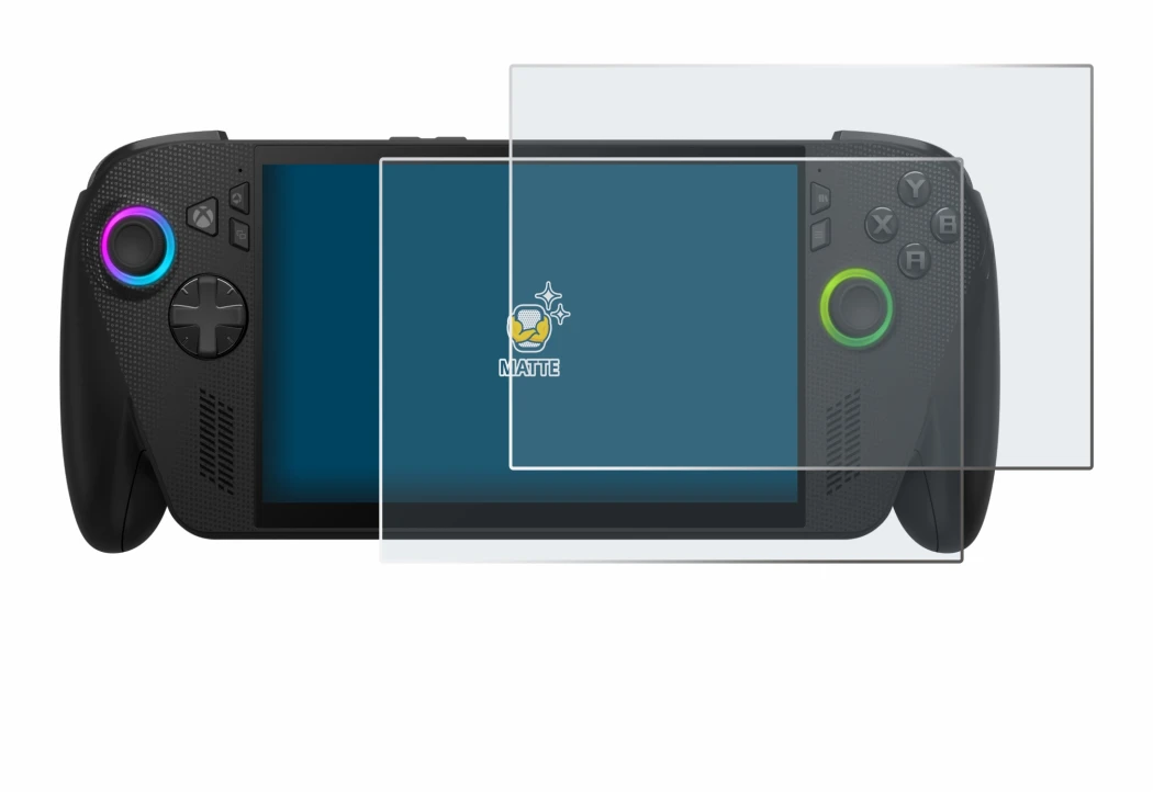 Image de l'appareil ASUS ROG Ally X 2025 avec une grande variété de protections d'écran.