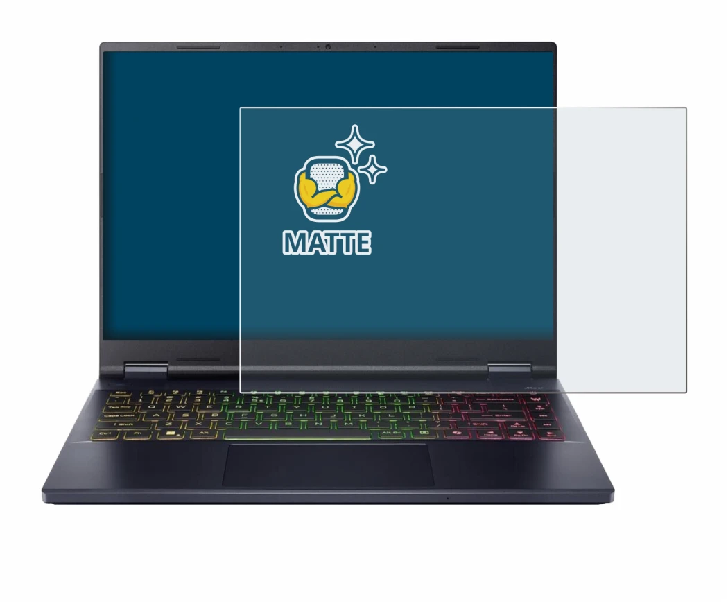 Image de l'appareil Acer Predator Helios Neo 14 AI avec une grande variété de protections d'écran.