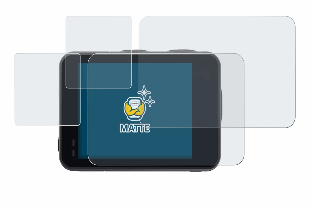 Image de l'appareil Akaso Brave 7 avec une grande variété de protections d'écran.