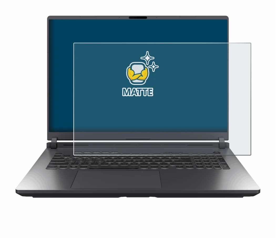 Image de l'appareil ASUS ROG Strix G18 G815 2025 avec une grande variété de protections d'écran.