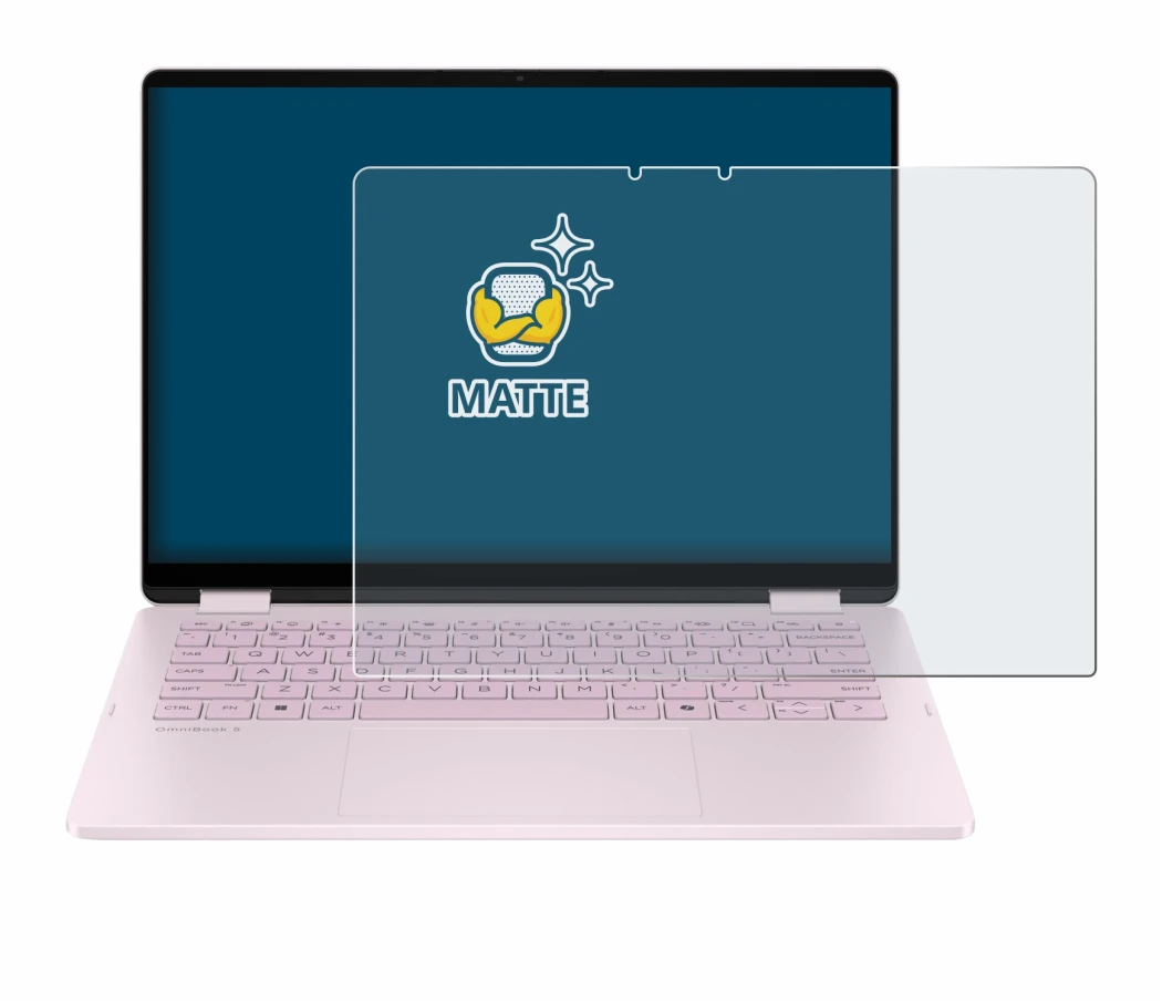 Image de l'appareil HP OmniBook 5 Flip 14 14-fp0153ng avec une grande variété de protections d'écran.