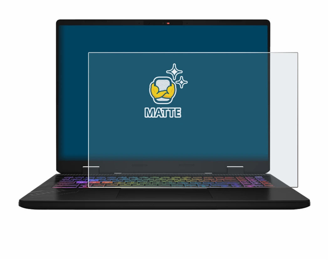 Image de l'appareil MSI Vector 16 HX AI avec une grande variété de protections d'écran.