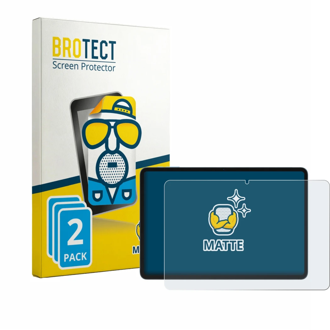 Face avant d’un emballage produit avec le logo de la marque BROTECT. À côté, l’appareil Doogee Tab G6 Pro est représenté avec