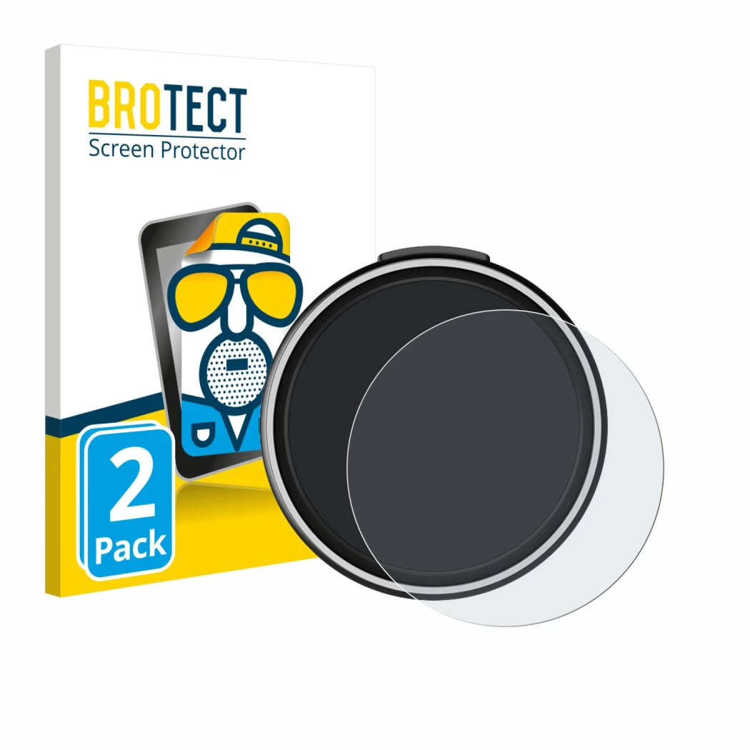 Face avant d’un emballage produit avec le logo de la marque BROTECT. À côté, l’appareil OOONO CO-Driver NO2 Plus est représent
