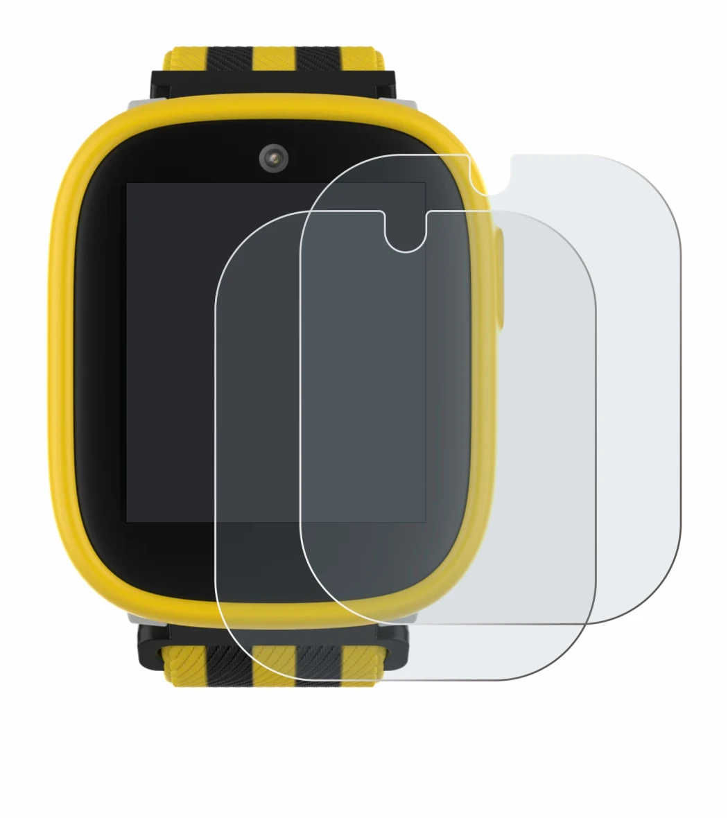 Image de l'appareil Xplora X6 Play BVB-Edition avec une grande variété de protections d'écran.