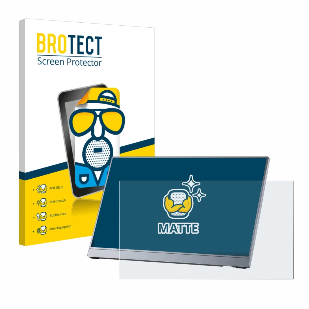 Face avant d’un emballage produit avec le logo de la marque BROTECT. À côté, l’appareil Arzopa Z3FC 16.1