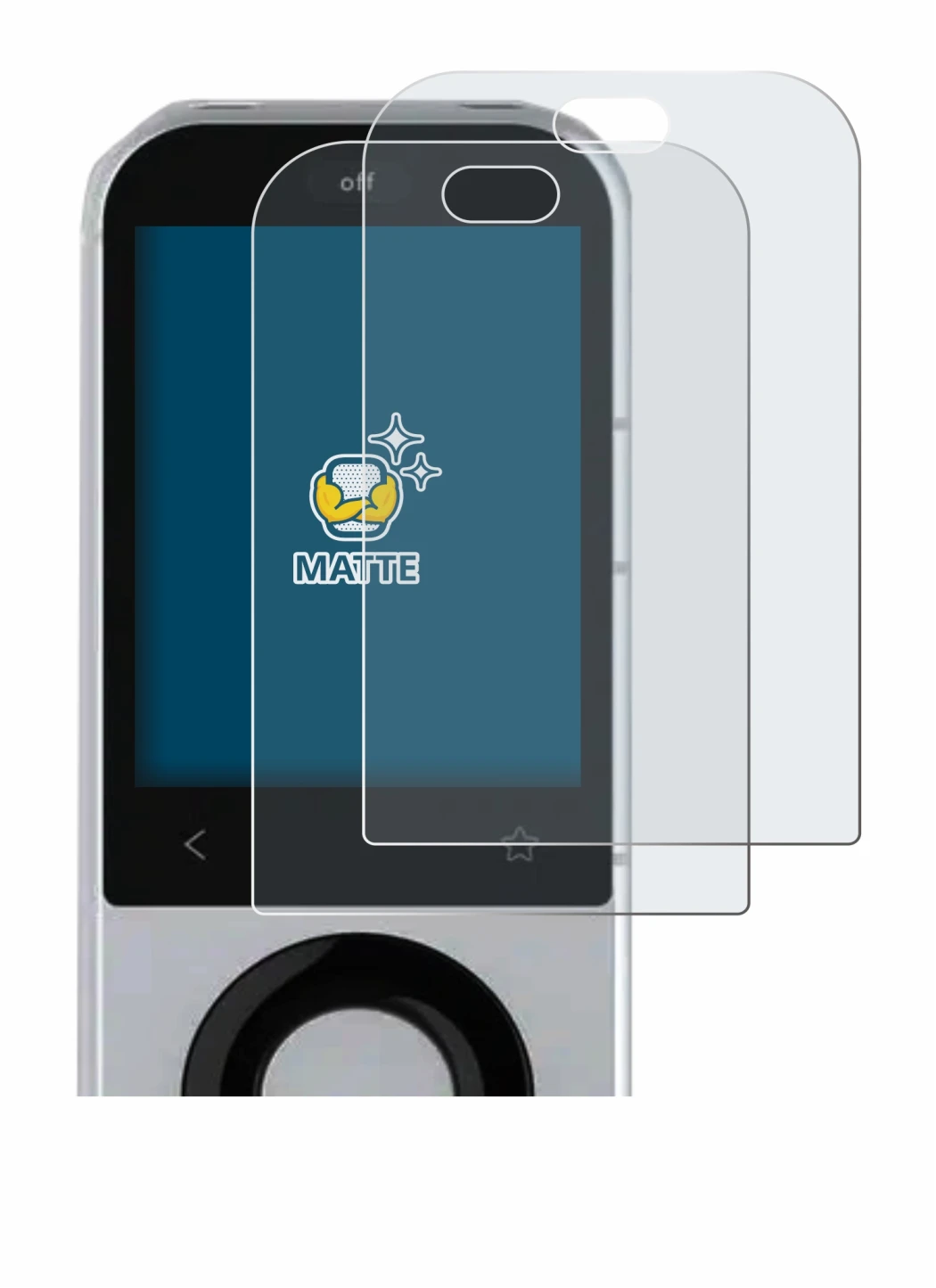 Image de l'appareil Sofabaton X2 avec une grande variété de protections d'écran.