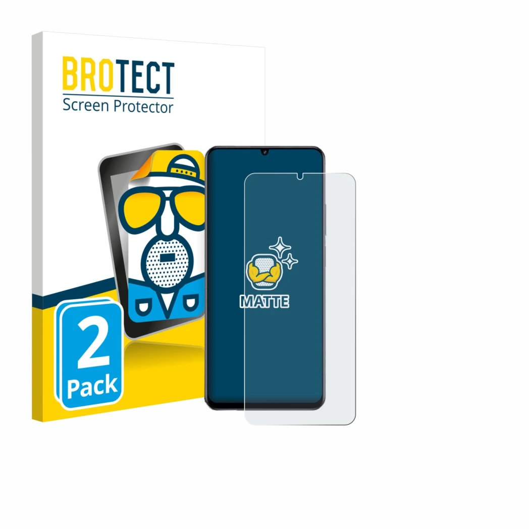 Face avant d’un emballage produit avec le logo de la marque BROTECT. À côté, l’appareil realme Note 70 est représenté avec la
