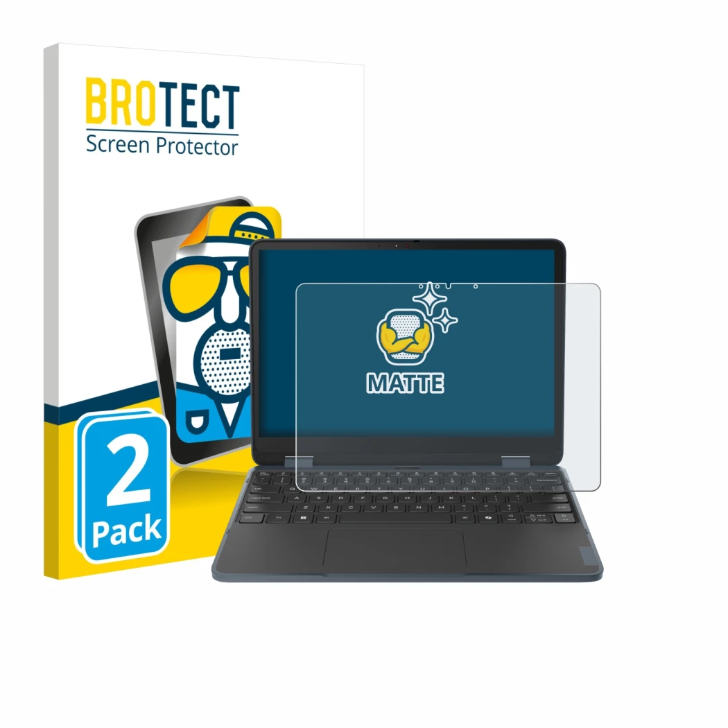 Face avant d’un emballage produit avec le logo de la marque BROTECT. À côté, l’appareil Lenovo 500w 2-in-1 Gen 5 est représent