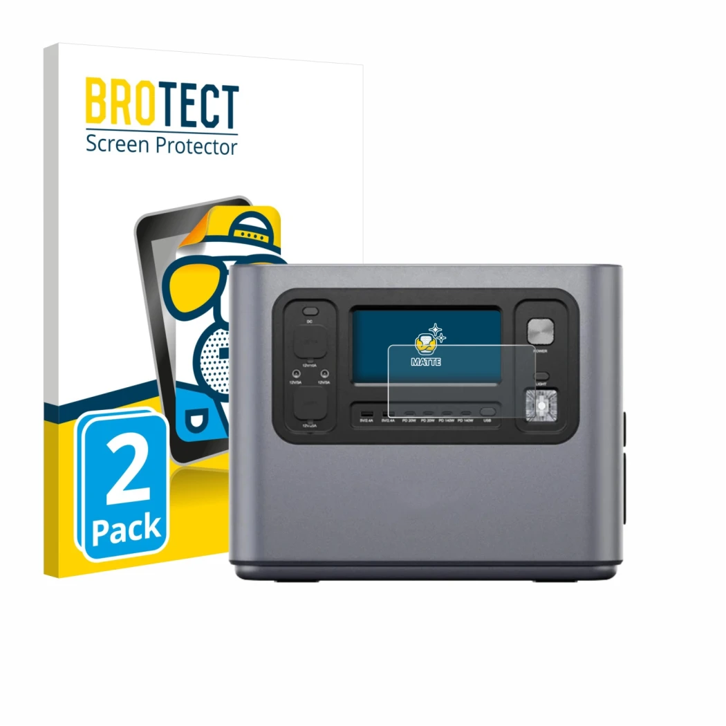 Face avant d’un emballage produit avec le logo de la marque BROTECT. À côté, l’appareil Aferiy P280 est représenté avec la pro