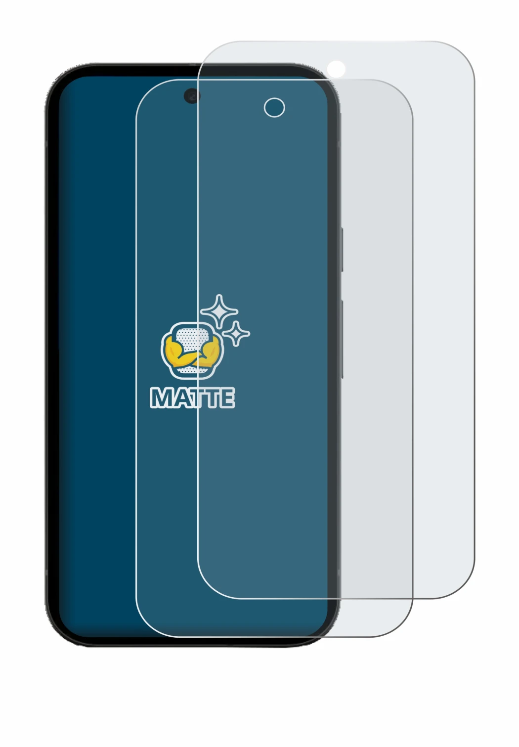 Image de l'appareil Google Pixel 10a avec une grande variété de protections d'écran.