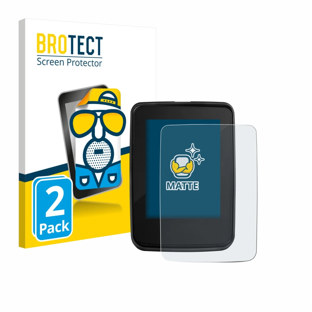 Face avant d’un emballage produit avec le logo de la marque BROTECT. À côté, l’appareil Giant RideDash Evo 2 est représenté av