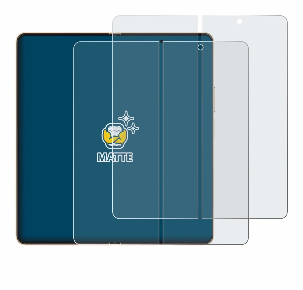 Image de l'appareil Honor Magic V6 (Affichage interne) avec une grande variété de protections d'écran.