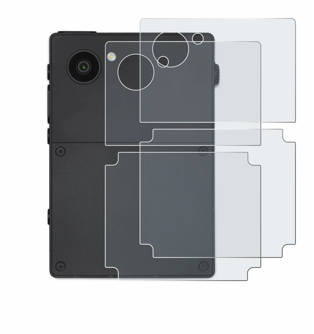 Image de l'appareil Light Phone 3 (Arrière) avec une grande variété de protections d'écran.