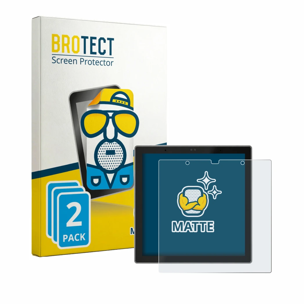 Face avant d’un emballage produit avec le logo de la marque BROTECT. À côté, l’appareil SONOFF NSPanel Pro Gen 2 est représent