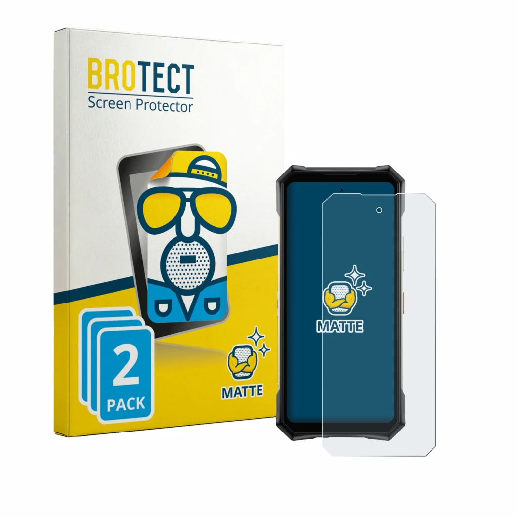 Face avant d’un emballage produit avec le logo de la marque BROTECT. À côté, l’appareil Doogee S300 Pro est représenté avec la
