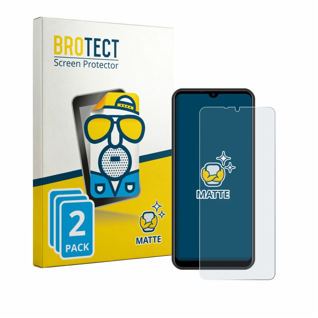 Face avant d’un emballage produit avec le logo de la marque BROTECT. À côté, l’appareil Invens NOTE TK02 est représenté avec l