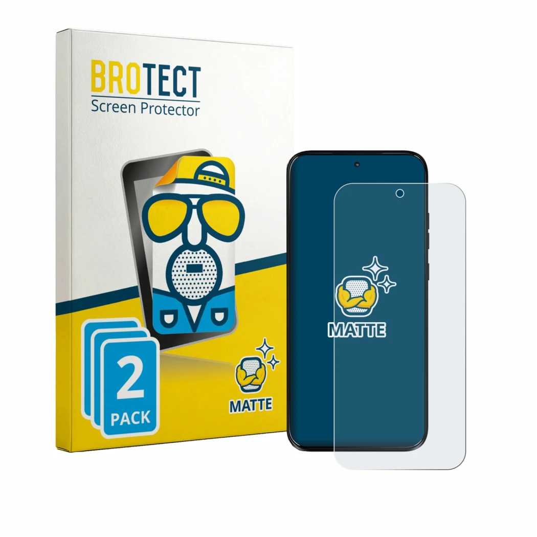 Face avant d’un emballage produit avec le logo de la marque BROTECT. À côté, l’appareil Motorola Moto G Max est représenté ave