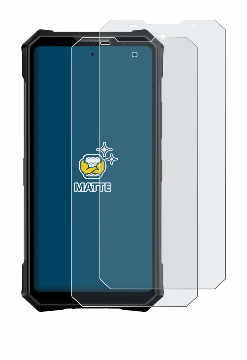Image de l'appareil Doogee V50 Pro avec une grande variété de protections d'écran.