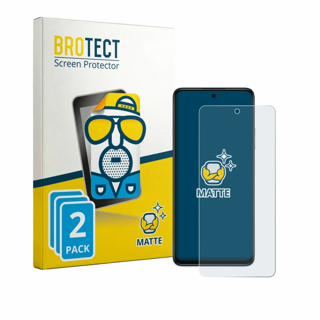 Face avant d’un emballage produit avec le logo de la marque BROTECT. À côté, l’appareil Huawei Nova Y74 est représenté avec la
