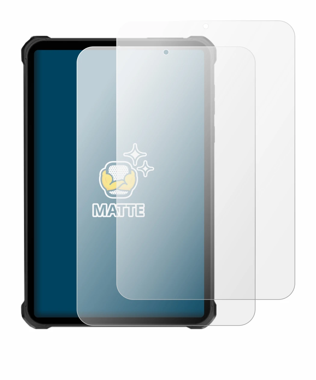 Image de l'appareil Oukitel RT11 avec une grande variété de protections d'écran.