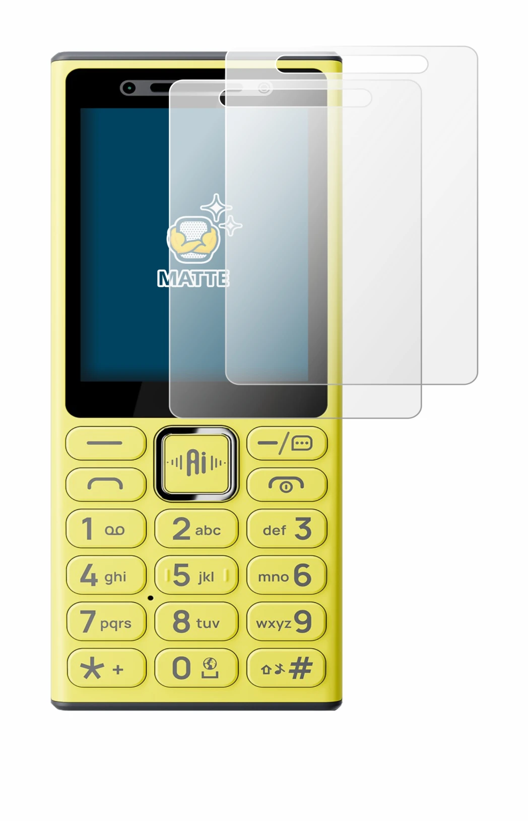 Image de l'appareil Nokia 200 4G avec une grande variété de protections d'écran.